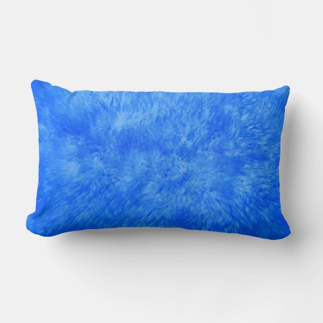 Rectangle Coussin Lumbar Fur bleu (Recto)