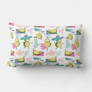 Rectangle Coussin Lumbar Motif Avocado