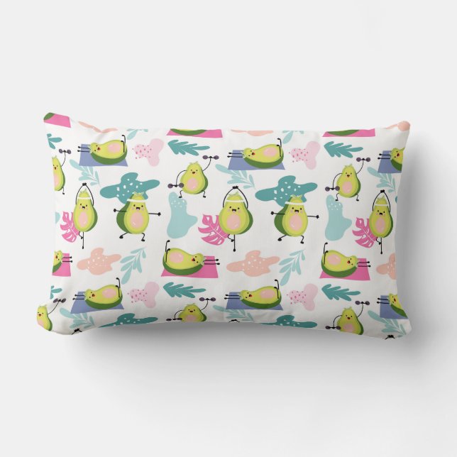 Rectangle Coussin Lumbar Motif Avocado (Recto)