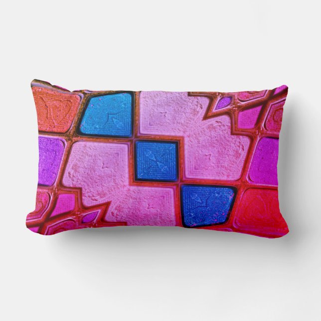 Rectangle Coussin Lumbar Motif de couleurs multiples (Recto)