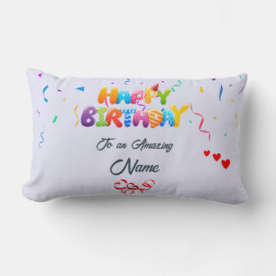 Rectangle Coussin Lumbar personnalisé - Cadeau d'anniversair