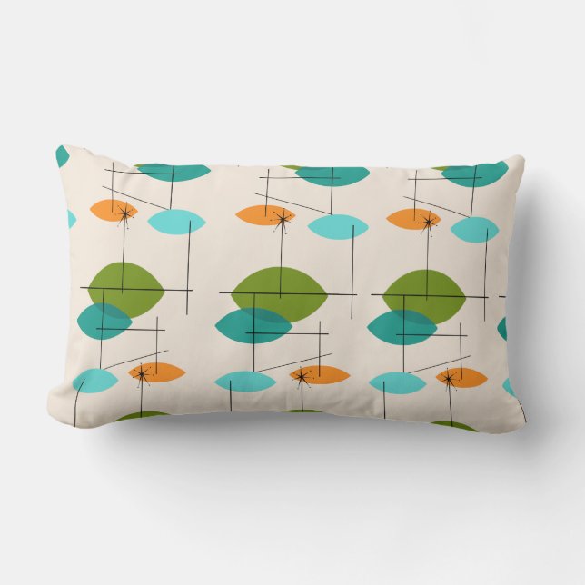 Rectangle Coussin Lumbar Retro Atomic Mobile Motif (Recto)