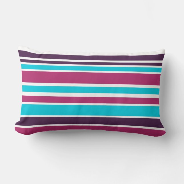 Rectangle Coussin Lumbar rose et violet foncé (Recto)