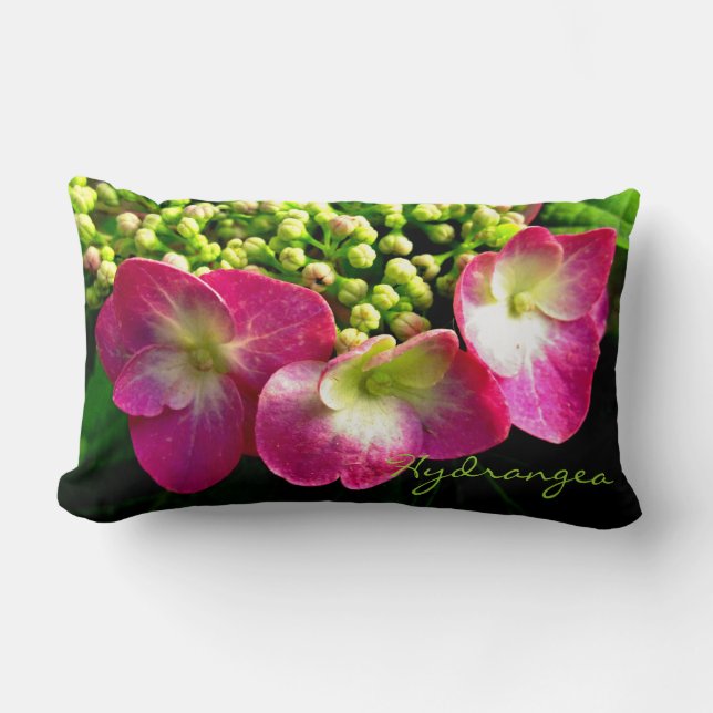 Rectangle Coussin Lumbar rose Hydrangea Triplets (Recto)