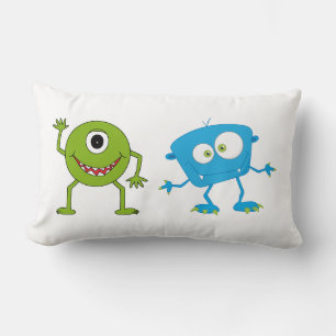 Rectangle Coussin Lumber - Un Monstre Bleu et Un Vert