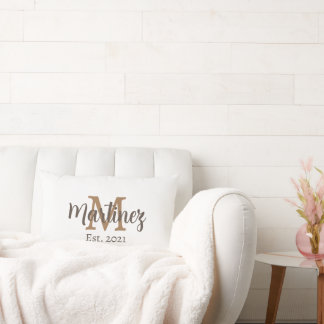 Rectangle Coussin Mariage de nom de famille personnalisé