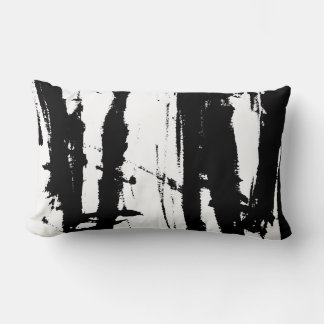 Rectangle Coussin minimaliste Abstrait moderne noir et blanc