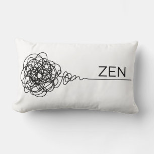 Rectangle Coussin Minimaliste Zen Santé Mentale Gribouillis