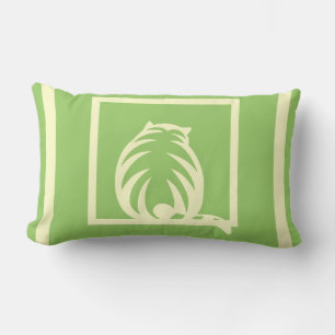 Rectangle coussin moderne CHATS sage et crème