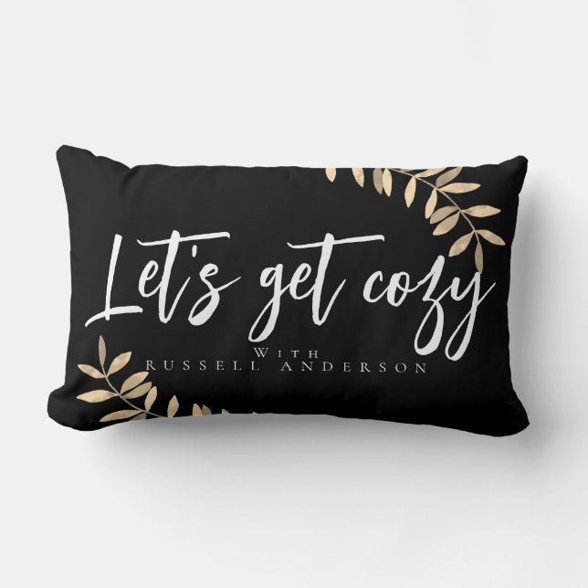 Rectangle Coussin moderne en bois noir (Recto)