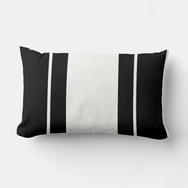Rectangle Coussin monographique noir et blanc (Recto)