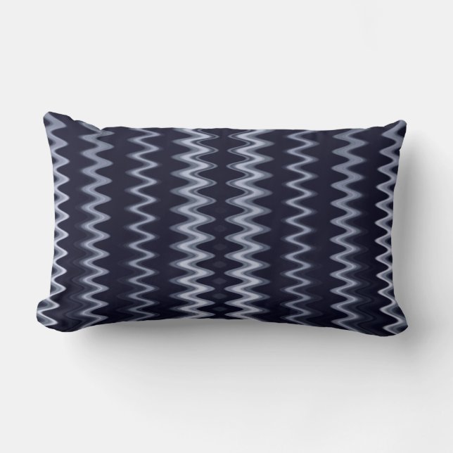 Rectangle Coussin Motif d'accentuation bleu vague (Recto)