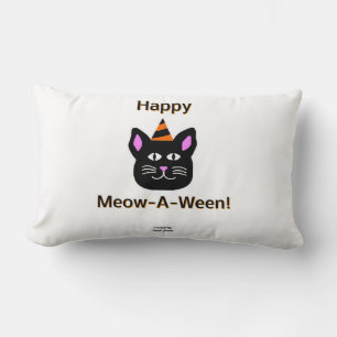 Rectangle Coussin noir de chat Meow-a-Ween Lumbar
