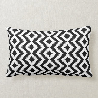 Rectangle Coussin noir et blanc de Kilim