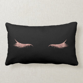 Rectangle coussin noir et rose de mèches de parties