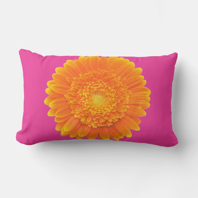 Rectangle coussin orange de marguerite de gerbera (Recto)