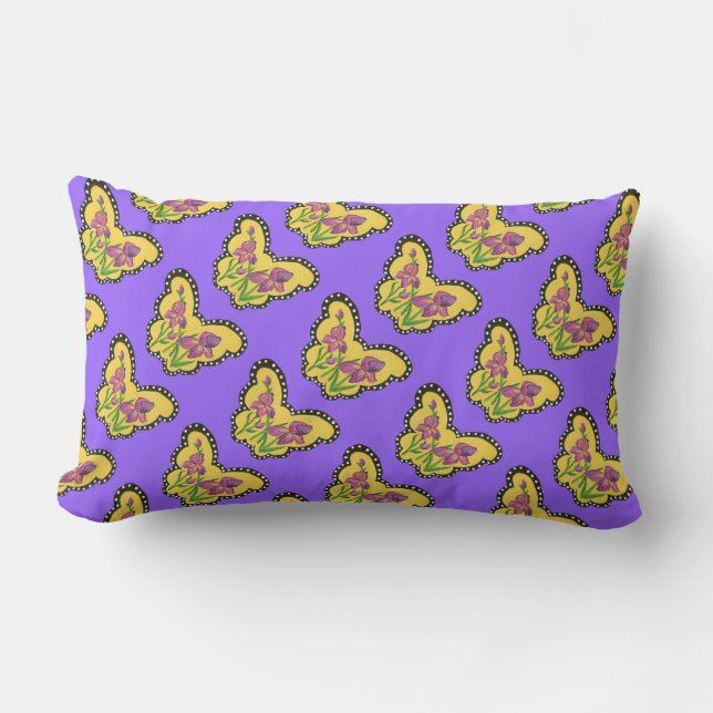 Rectangle Coussin papillon Iris violet (Recto)