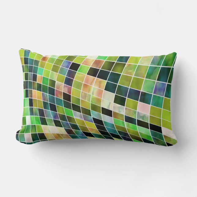 Rectangle Coussin personnalisé Abstrait vert (Recto)
