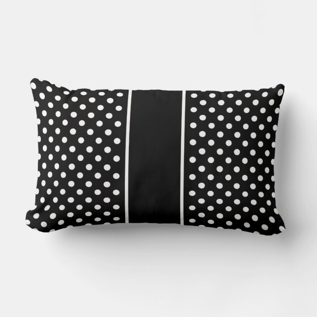 Rectangle Coussin Pois noir noir coussin (Recto)