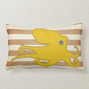 Rectangle Coussin : Poulpe Brown et jaune