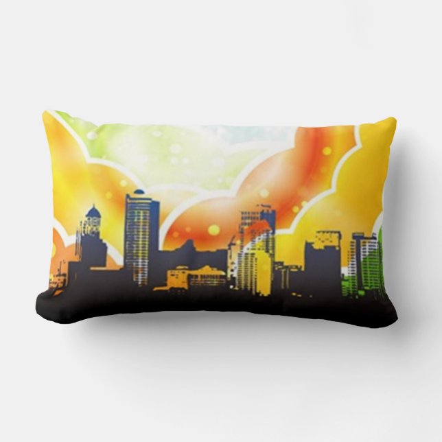 Rectangle Coussin Rainbow urbain (Recto)