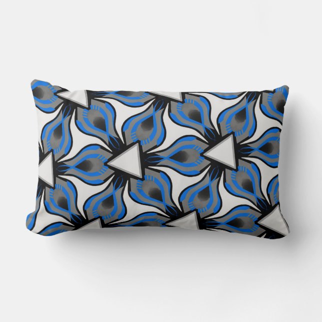 Rectangle Coussin rect. Jimette Design Turquoise gris blanc (Recto)
