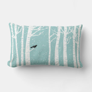 Rectangle Coussin réversible de bouleau d'hiver