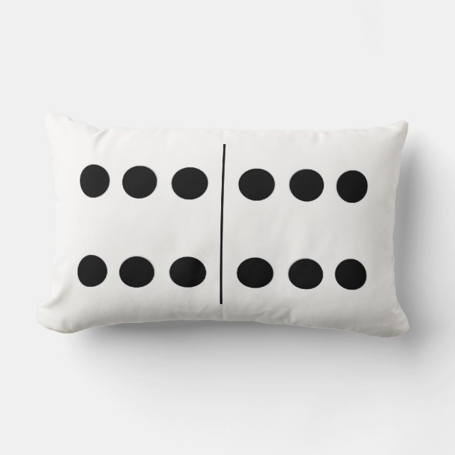Rectangle Coussin réversible de domino du double 6 (Recto)