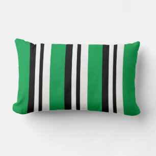 Rectangle Coussin réversible de la bande verte Neon