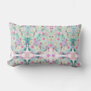 Rectangle Coussin Romantique Pastel Fleurs Cœurs Imprimé Occ