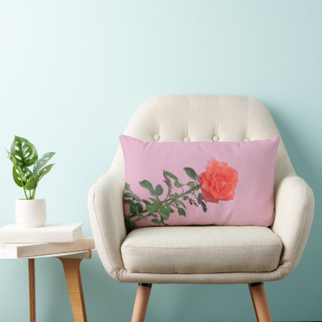 Rectangle Coussin - Rose unique (Chaise)