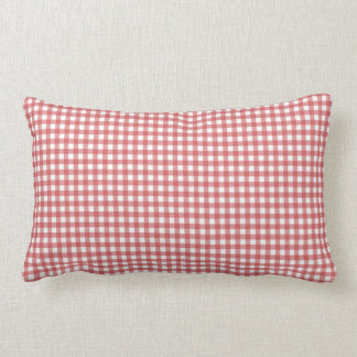 Rectangle Coussin rouge et blanc de guingan