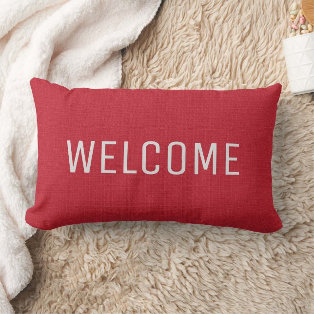 Rectangle Coussin rouge rustique chic moderne d'accueil de (Couverture)