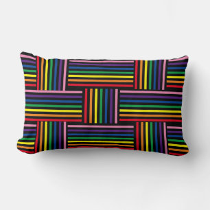 Rectangle Coussin - Rubans tissés couleur arc-en-ciel