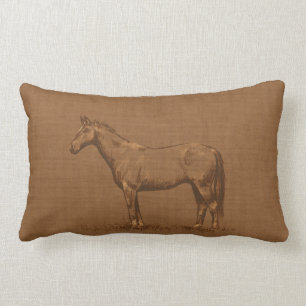 Rectangle Coussin rustique de Lumbar de cheval