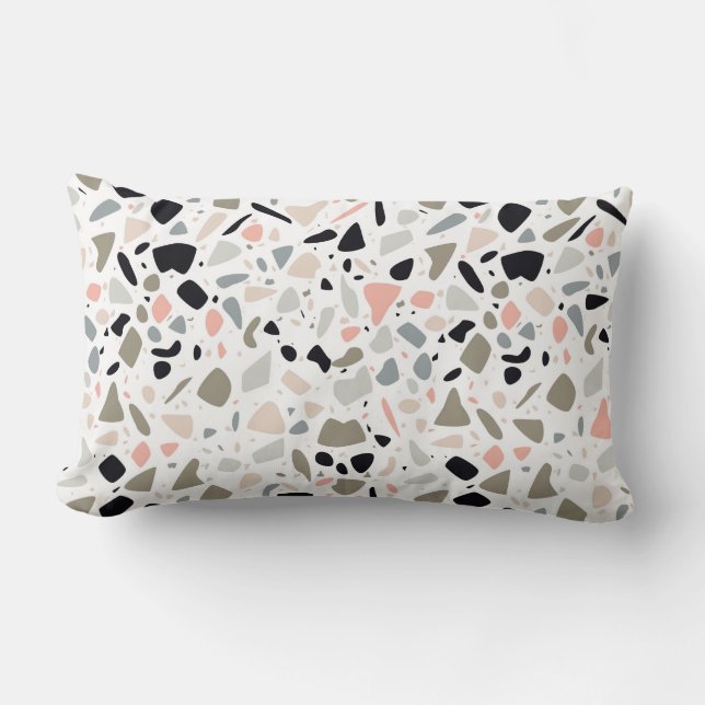 Rectangle Coussin Terrazzo Peach/Chevron Lumbar (Recto)