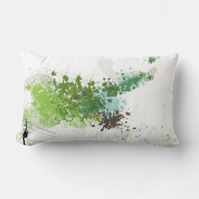 Rectangle Coussin vert d'éclaboussure (Recto)