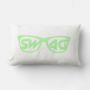 Rectangle Coussin vert et blanc Swag 2 face