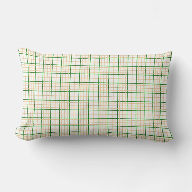 Rectangle Coussin vert et Gold Plaid (Recto)