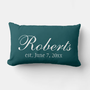 Rectangle Coussin vert turquoise personnalisé de lancer de
