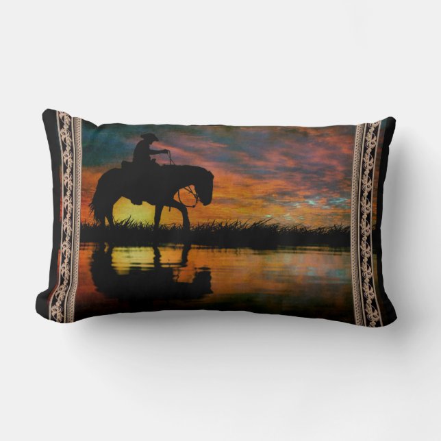 Rectangle Cowboy Lumbar Coussin (Recto)