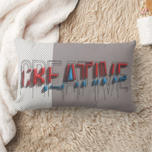 Rectangle Créatif - Typographie 3D fondue Coussin Lombaire