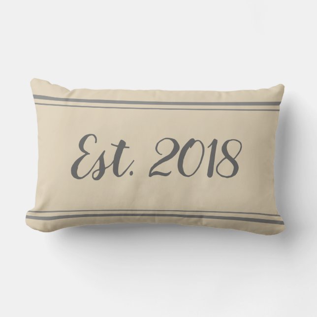 Rectangle Créé Coussin gris et beige 2018 (Recto)
