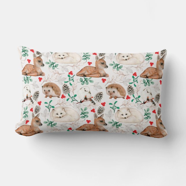 Rectangle Critère de forêt mignonne Coussin Lumbar (Recto)