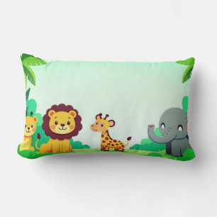 Rectangle Cute Jungle Animal Friends Enfants Coussin