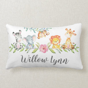 Rectangle Cute Jungle Animaux Nursery Coussin