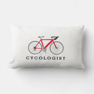 Rectangle Cycologiste Bicyclette rouge sur Coussin Lumbar bl