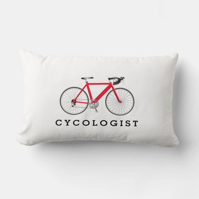 Rectangle Cycologiste Bicyclette rouge sur Coussin Lumbar bl (Recto)