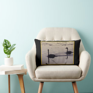Rectangle Cygnes trompettes à Dusk Lumbar Coussin