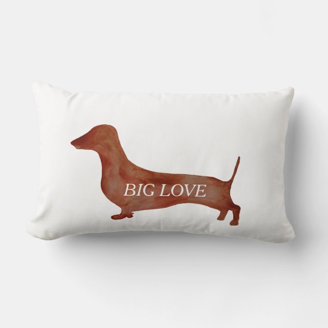 Rectangle Dachshund Brown chien Lumbar Coussin 33 cm x 53 cm (Recto)